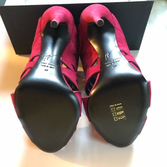 GIUSEPPE ZANOTTI Red Open Toe Mules - NEW - Picture 4 of 8